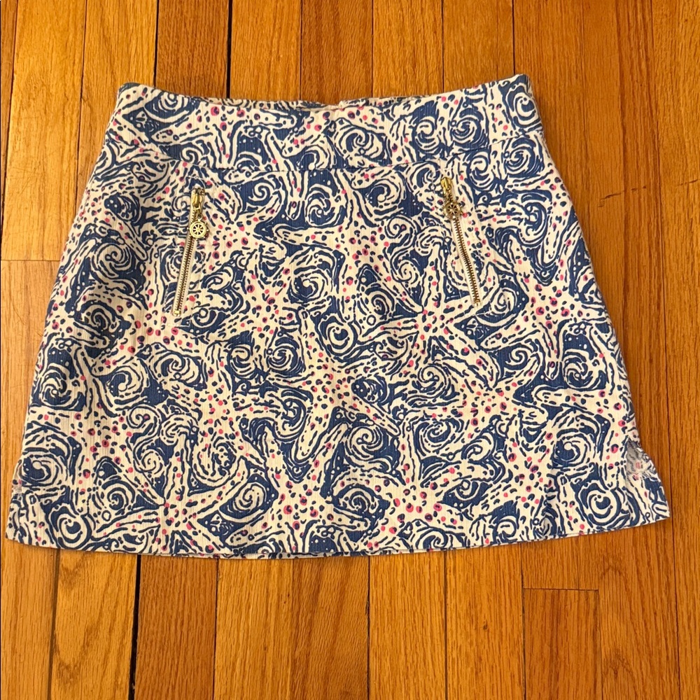 Lilly Pulitzer Blue and White Swirl Mini Skort